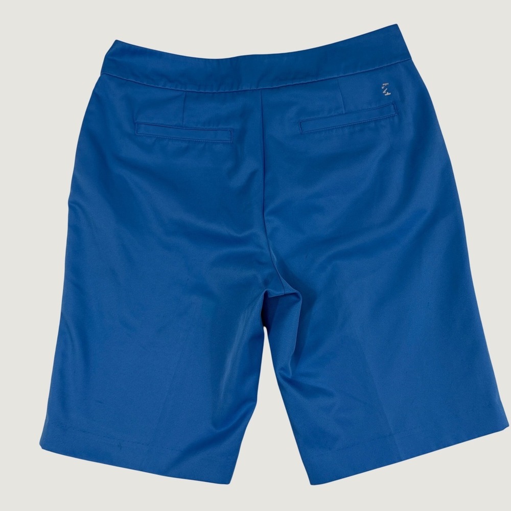 IZOD Golf‎ Shorts Womens 10 Blue Performance Flat Front Bermuda Athletic Active - Picture 2 of 4